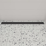 Alfi 47" Black Matte Brushed Stainless Steel Linear Shower Drain with Solid Cover